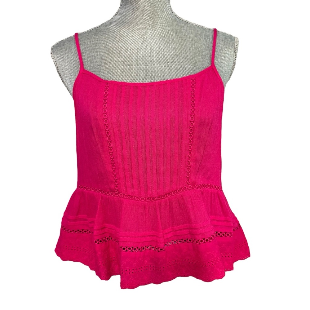 FORE Fuchsia Sleeveless Peplum Top